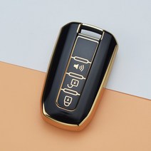 쌍용 코란도 C 렉스톤 W 액티언 키론 로디우스 티볼란 키 홀더 체인 TPU 자동차 케이스 3 버튼, 01 black key case