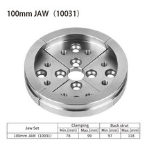 몽이몰 호환 3.5 인치 목공 선반용 턱 4-턱 높은 인장 강철 척 액세서리, 100mm JAW (10031), 1개