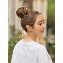 만두머리 부분가발 프렌치사 스몰, 4 다크브라운, 1개