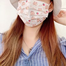 옐로우베어 딸기베어 베이지 컬러 성인 캐릭터 마스크, 딸기 베어 30매, 성인용/대형 확인했습니다.