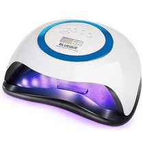 네일램프 최신 네일 램프 114W UV LED 4 타이머 설정 및 핸들 전문 빠른 경화 드라이어 매니큐어 장비, [04] V1 Blue, [01] EU plug