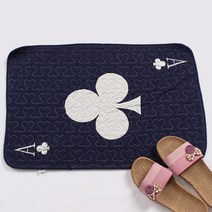 신우몰 순면 워싱 목화솜 발매트 욕실 주방 현관 매트, 09.A크로바(네이비)