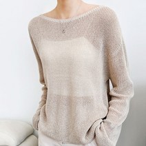 [사도] [sado]여성 보트넥 시원한 홀가먼트 긴소매 니트티 늦봄여름77까지 국내산 10