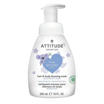 ATTITUDE 2-in-1 아기용 천연 헤어 및 바디 포밍 워시 EWG 인증 샴푸 저자극성 목욕 비누 아몬드 밀크 295.7ml(10액량온스)