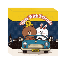 토이앤퍼즐 라인프렌즈 신나는 드라이브 글라스아트 플라스틱퍼즐 56피스 직소퍼즐 TPD56-2106
