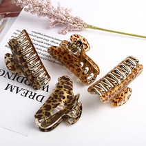 피케이글로벌 1+1 호피 무늬 패턴 집게핀 머리핀 헤어집게 M사이즈