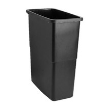 슬림 휴지통 업소용 식당 카페 사무실 화장실 M형 뚜껑, 70리터, 하부만, 검정색