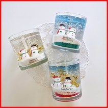 (7온즈 3개) 눈사람- 크리스마스 젤캔들 키트DIY, 블랙체리 옐로우