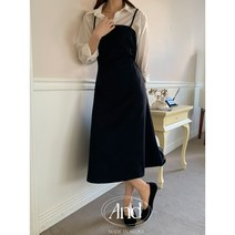 뷔스티에원피스 심플 레이어드 끈나시 롱원피스 블랙뷔스티에