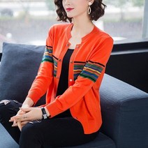 박시 아우터 니트가디건 타입 여성 숏 봄옷 빅사이즈 멜란 스웨터 코트 숄 3775275927, 4XL, 2406 귤색