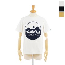 카부 KAVU 써클 로고 머스타드 반팔티