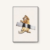 센스있는 집들이 선물 북유럽 스타일 고양이 액자, 60x80cm, 블랙 프레임두께 3cm, 2. 작은 오렌지