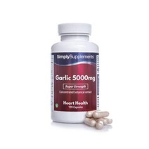 건강한 과 을 위한 마늘 캡슐 고 조제분유 1캡슐당 5000mg 제공 와 의 친화 180캡슐 통 2개 영국제, 120 카운트(1개 팩)