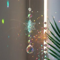 썬캐쳐 드림캐쳐 촬영소품 드림캐처크리스탈 선캐쳐 눈송이 스테인드 글라스 펜던트 행잉 라이트 캐처 쥬얼, 02 B
