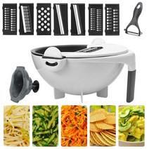마늘 자동 박피기 마늘까는기계 차퍼 배수 바구니 파쇄기 및 슬라이스 기계 감자 토마토 슈레더 수동 야채 커터 무작위 컬러 생강 강판, 단일옵션