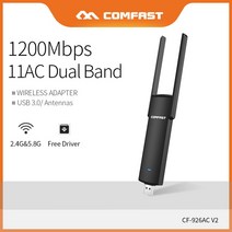 와이파이 네트워크 네트워킹 Comfast 전원 Usb 어댑터 1200Mbps 2.4G 5.8Ghz 듀얼 밴드 동글 AC 카드 확장기 안테나 CF-926AC