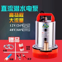 수중 펌프 고양정 12V24V48V60V 직류 배터리 전동차 선박용 가정용 양수기 3614144820, 1인치 24V160W 7미선 스텐레스