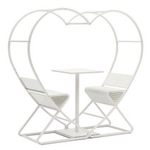 커플 포토존 야외 하트 벤치 조형물 장식품 의자, 하트바-[화이트핏]