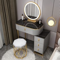 MONTHERIA 화장대 세트 연예인 화장대 거울 포함 A598-15, 50CM, 그레이+블랙A