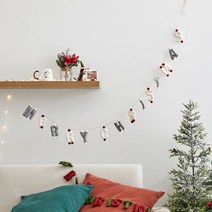 모던하우스 펠트 메리크리스마스 가란드 화이트 XG0522005, 단품