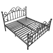 모던 철제 침대 프레임 1350x2000mm 블랙(갈비골대), 1350mmx1900mmㅣ화이트