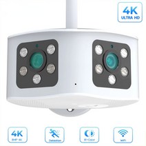 베이비모니터 스마트홈 펫 강아지 카메라 CCTV 4K 8MP 야외 파노라마 IP 와이파이 180 광각 PTZ 야간 투시경 6MP 감시 보안, [05] 8MP Add 128G Card, [01] EU 플러그