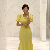 [바보사랑] 여자 반전뒷태 여리핏 여성스런 머메이드 롱 원피스