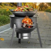 드럼통화덕 농촌 야외 그릴 흡연 숯불화로 바베큐 드, 회색상자모델48cm+두께1.5+스토브링3개