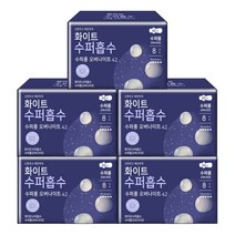 화이트 시크릿홀 수퍼롱 오버나이트 생리대 날개형, 8개입, 5팩