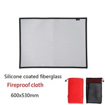 방염천 화로대방염매트 캠핑방염포 화로대방염매트 방염포 캠핑 내화 바베큐 난연 절연 유리 코팅 단열 패드 야외 피크닉 바베큐, 은색 600x530mm