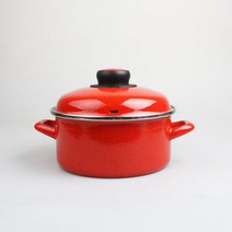 독일냄비 가이타이너 법랑냄비 라이트레드 낮은형 5사이즈선택, 18cm