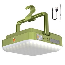 led 작업등 캠핑 랜턴 빈티지 80W LED 텐트 라이트 4 모드 휴대용 비상 보조베터리 야간 조명 야외 전구 램프 손전등 충전식 243428, 03 Green, 03 Green
