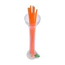 미국 제조 250개 팩 엑스트라 롱 슬림(45 7cm X 0 5cm) 오렌지 플라스틱 음료 빨대(FDA 승인 무독성 BPA 프리), Slim Extra Long: 18