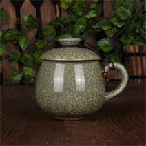 고급스러운 명품 청자 찻잔 뚜껑있는전통쌍화차잔 한방찻잔, 고야 오 베이지 실 (머그), 1개