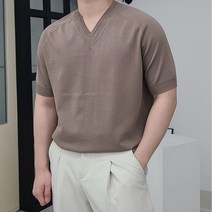 5Color 남자 브이넥 V넥 니트 반팔 티셔츠
