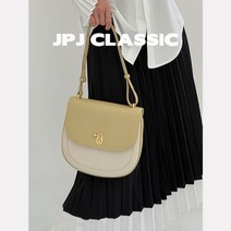 소가죽 대비 컬러 여성 복고풍 스타일 싱글 숄더백 20대 준명품가방 여자중저가가방브랜드