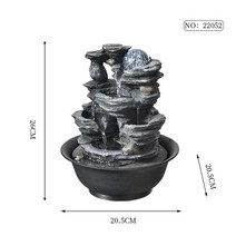 인테리어 분수 가습기 LED 조명이 있는 4 층 돌 폭포 탁상 분수 평화롭고 편안한 물, 02 230V UK Plug, 03 22052