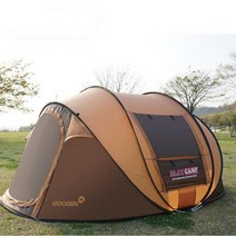 idoogen fast camp 원터치 caming tent pop up mega family tent 4-5 명, 갈색