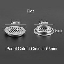 1/2/5/10pcs 스테인레스 스틸 원형 환기구 그릴 커버 옷장 캐비닛 메쉬 구멍 환기 플매트 카펫 매트 러그 19mm 25mm 35mm 53mm, [07] Flat 53mm, [03] 5 Pcs