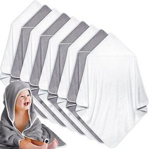 Moukeren 9팩 아기 목욕 타월 벌크 76.2 x 76.2cm(30 x 30인치) 부드럽고 흡수력이 좋은 아기 후드 타월 코랄 플리스 유아 타월 신생아 유아 목욕 타월 남아, White, Gray