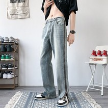 남성 와이드 조거 바지 빅사이즈 힙합 카고 팬츠 청 레그 데님 진 루즈 스트레이트 헐렁한 청 스트리트 데님