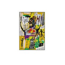 Jean-Michel Basquiat 장 미쉘 바스키아 작품 / 호텔 카페 거실에 걸면 좋은 캔버스 그림액자 22, 밝은우드