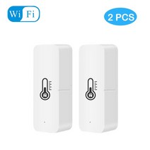 와이파이온도계 온습도 wifi 스마트 센서 온도계 습도계 Tuya스마트 와이파이 ZigBee 온도 습도 실내 컨트롤러 알렉사 구글 홈으로 모니터링, WIFI 2CS, 02 WIFI 2pieces