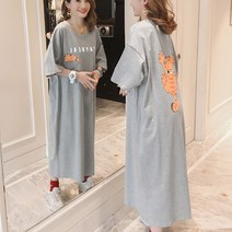 리더스타 롱티셔츠 여성티셔츠 루즈핏 여성반팔티 롱 원피스