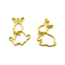 레진틀 공예 프레임 아트 아기 리본 토끼 골드 키링 팬던트 악세사리 부자재 DIY, A