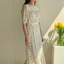 [제이0]루나 플라워 반팔 원피스