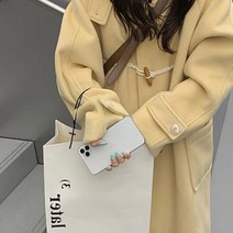 레몬 크림 후드 떡볶이코트 더플 코트