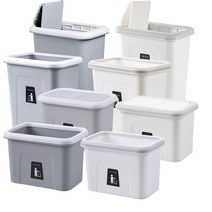 민스리빙 뚜껑 싱크대휴지통 + 비닐봉투 200p 음식물 쓰레통 다용도 바구니, 대(뚜껑그레이)+(봉투10롤)