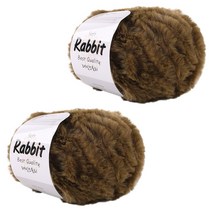 마마니트 소프트래빗 인조토끼 털실 2p, 23 카키