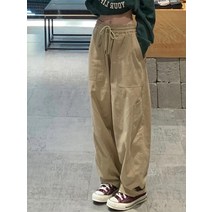 여자 캐주얼 카고바지 로우라이즈 팬츠 롱 봄 가을 스트레이트 긴바지 간절기